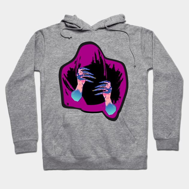 faceless mysterious figure with scary long nails Hoodie by Forrosa